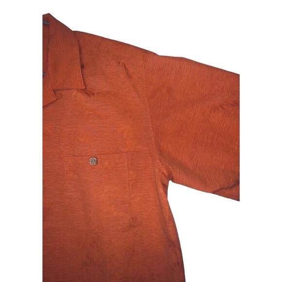 Gordon Clothing Short Sleeve Button Front Shirt - Large Orange Palm Tree Pattern - Picture 5 of 11